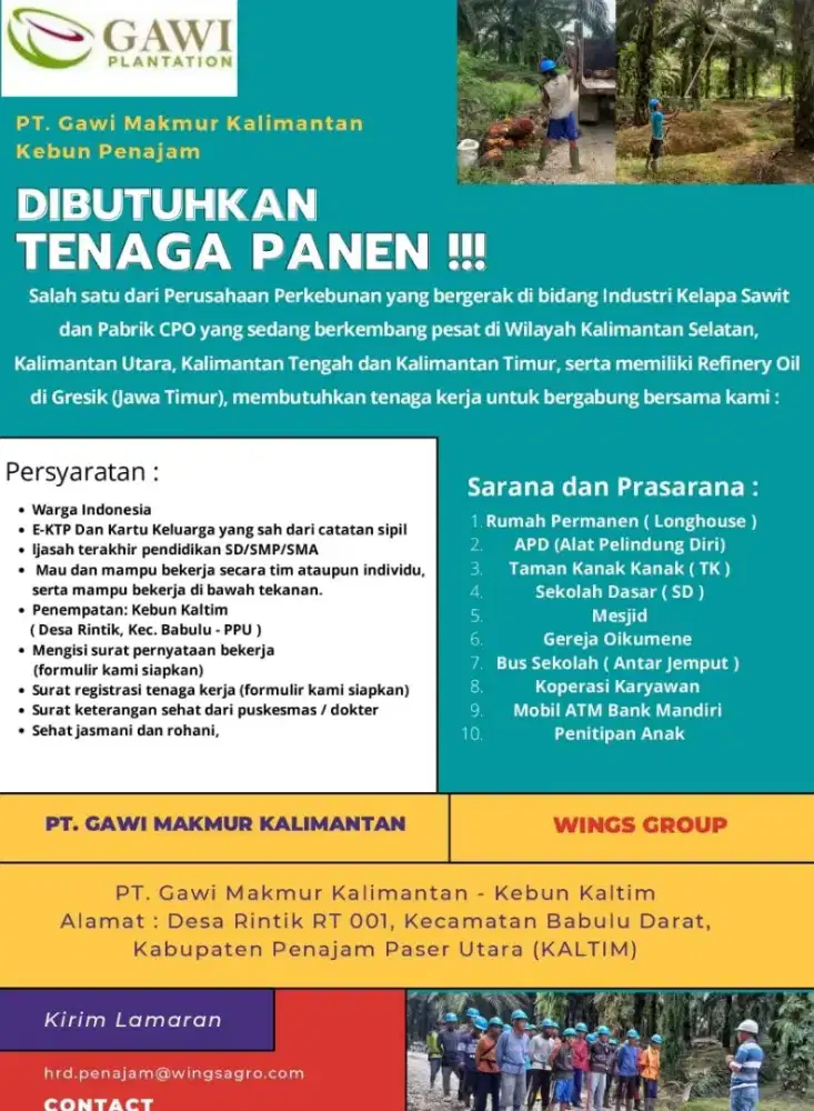 Info loker bisa sekeluarga pasutri