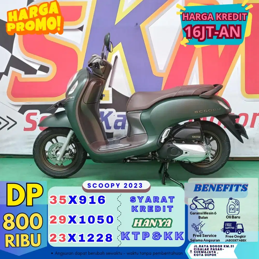 ( gebyar dp 800 scoopy tahun 2023 garansi mesin 6 bulan cash credit