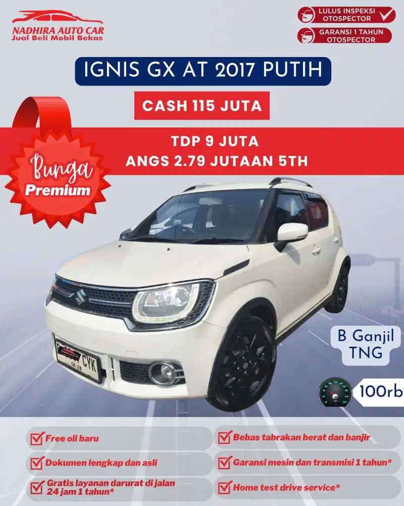 Angsuran Bunga Premium 2 Jutaan Ignis GX AT 2017 Putih
