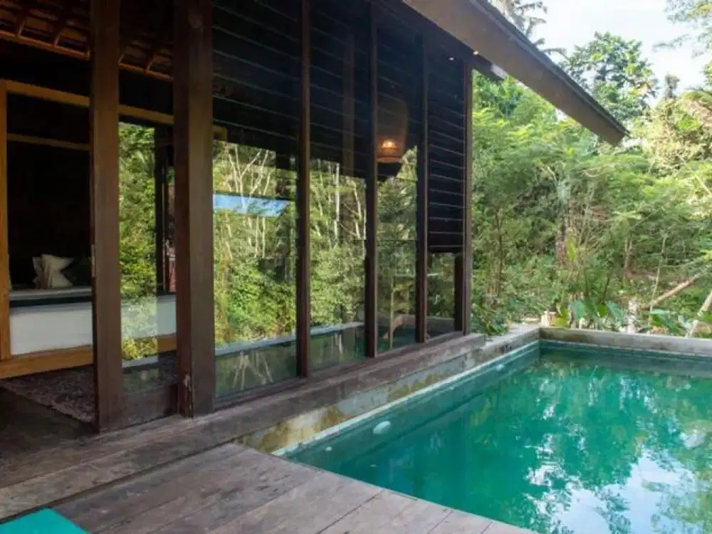 Modern Tropical Villa With Forest And River View Di Ubud