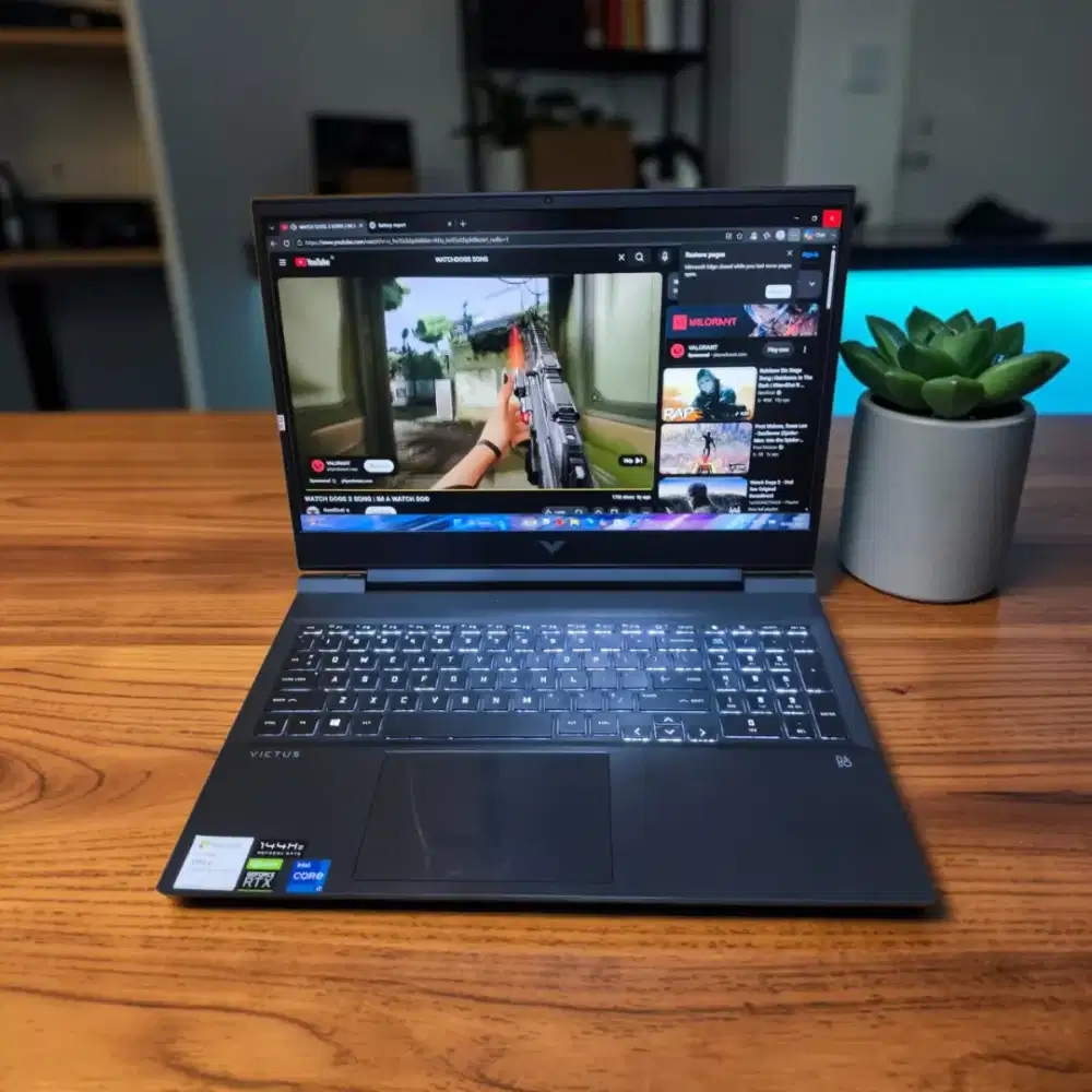 Laptop HP VICTUS NVIDIA RTX 3050 Core i7 RAM 16Gb SSD 512Gb DUAL VGA