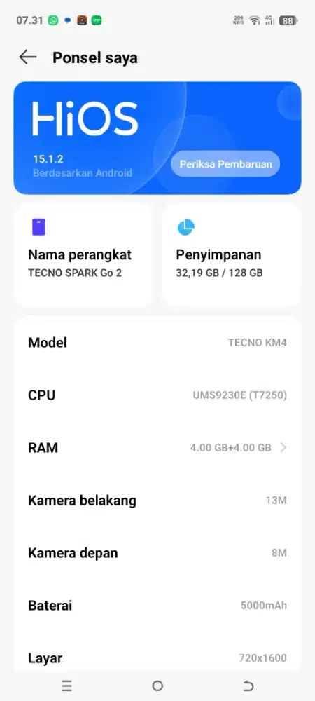 Tecno Go2 .Ram4/128