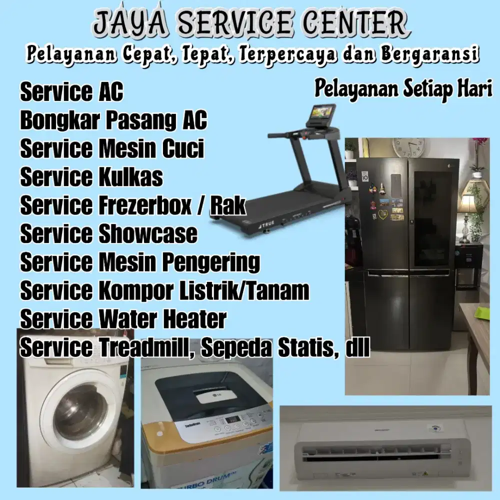Service Kulkas Frezer Bongkar Pasang AC Servis AC Mesin Cuci Treadmill