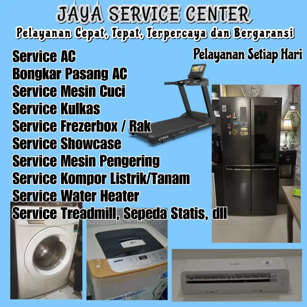 Service Mesin Cuci Kulkas Frezer Bongkar Pasang AC Servis AC Treadmill