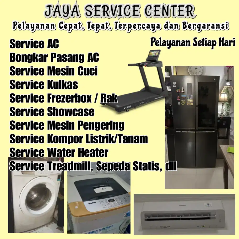 Service AC Kulkas Frezer Mesin Cuci Bongkar Pasang AC Servis Treadmill