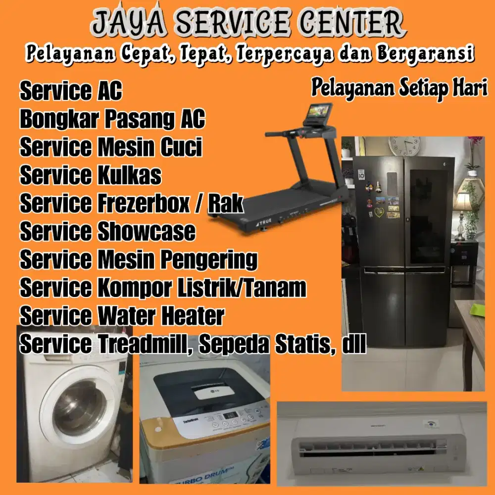 Service Kulkas Frezer Bongkar Pasang AC Servis AC Mesin Cuci Treadmill