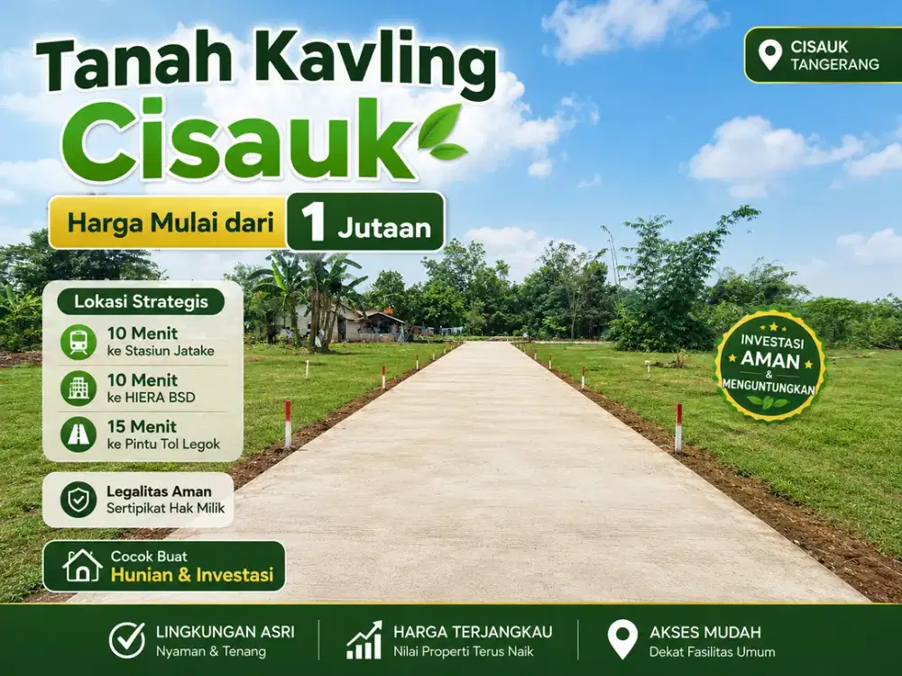 Tanah Murah 1 Jt-an, Dekat Stasiun Jatake, SHM Terjamin