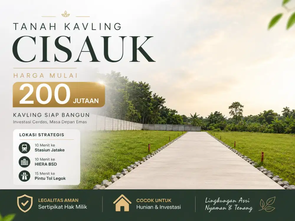 Tanah Kavling SHM 200 Jt-an Dekat HIERA BSD Land