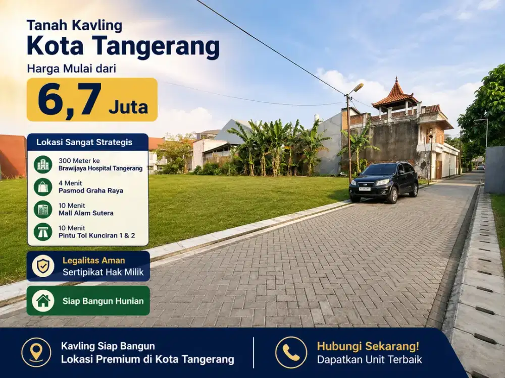 Kavling Murah SHM Siap Balik Nama, Dekat ke Brawijaya Hospital Tangerang