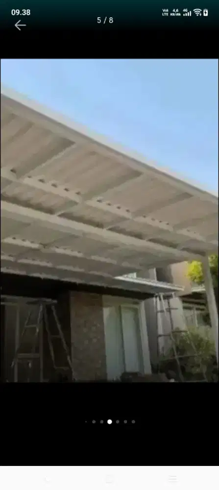 Atap bocor kanopi atap baja ringan terpasang kanopi dlk
