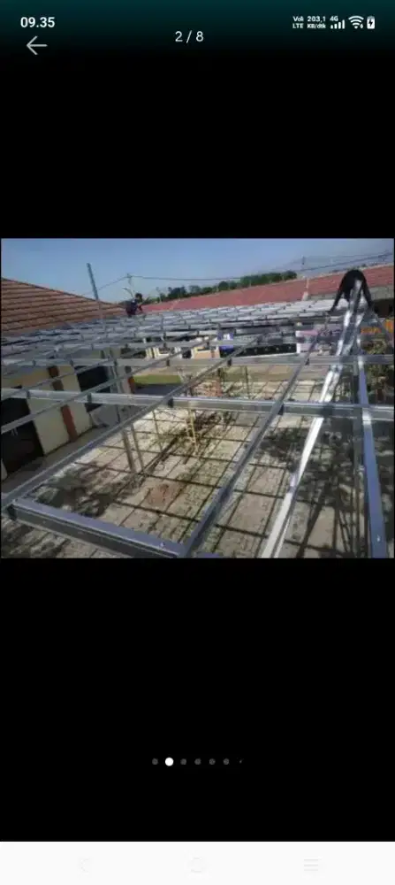 Atap bocor kanopi atap baja ringan terpasang