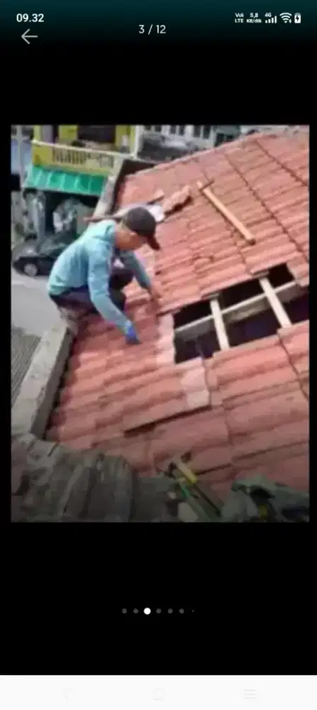 Atap baja ringan terpasang kanopi atap bocor