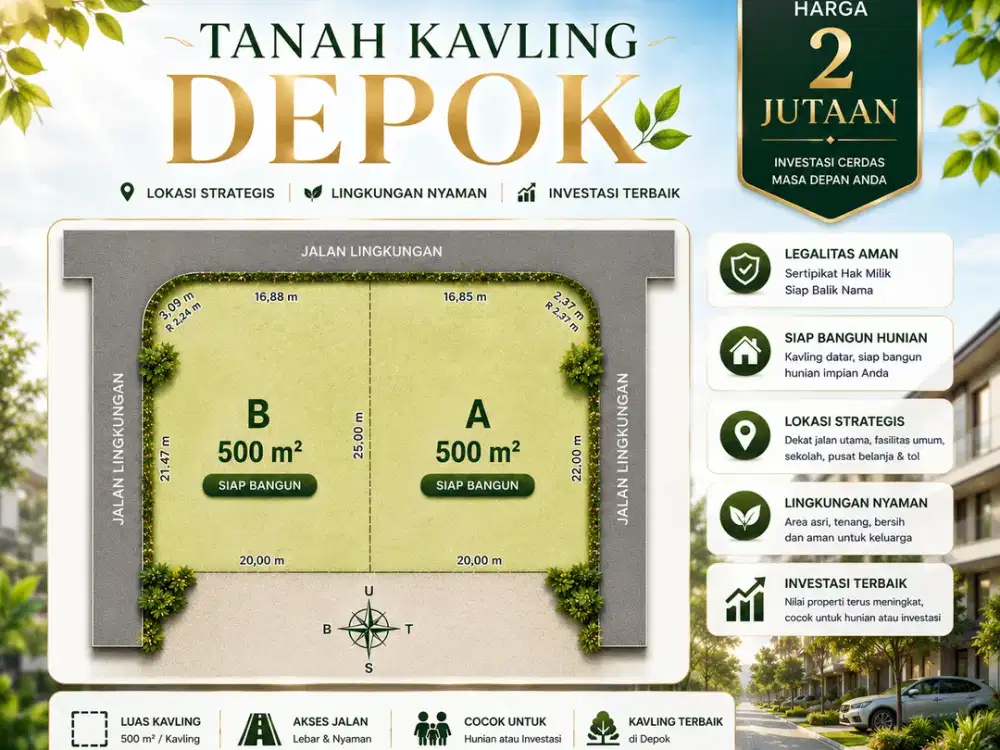 Tanah Murah 2 Jt-an Dekat ke The Park Sawangan Mall, SHM