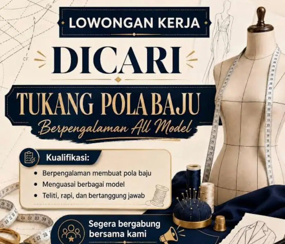 LOWONGAN TUKANG POLA BAJU