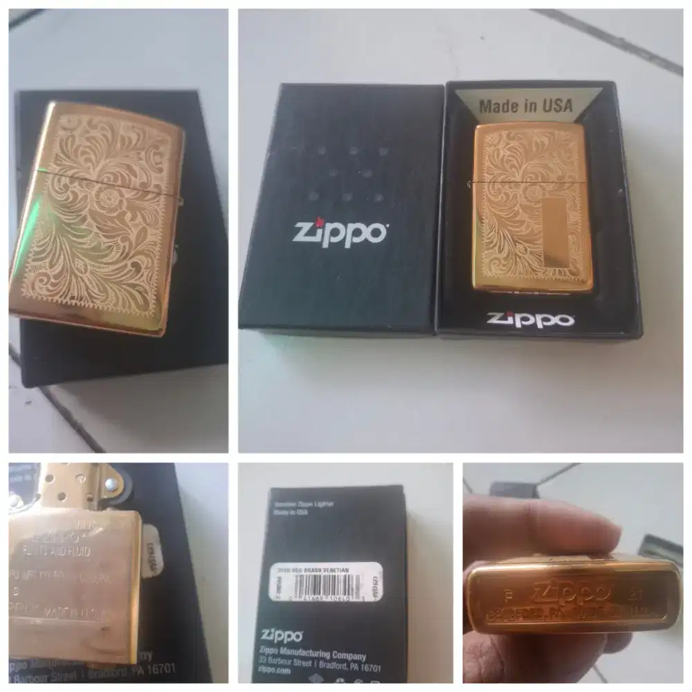zippo 352B reg brass venetian.new old stok