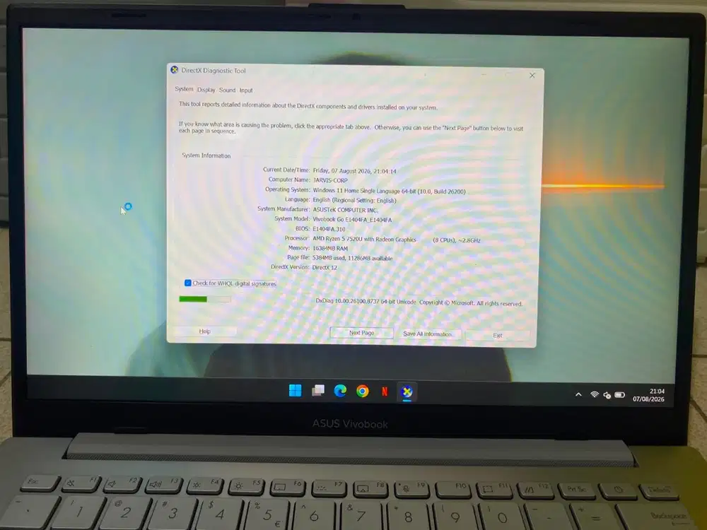 Jual laptop vivobook full set mulus