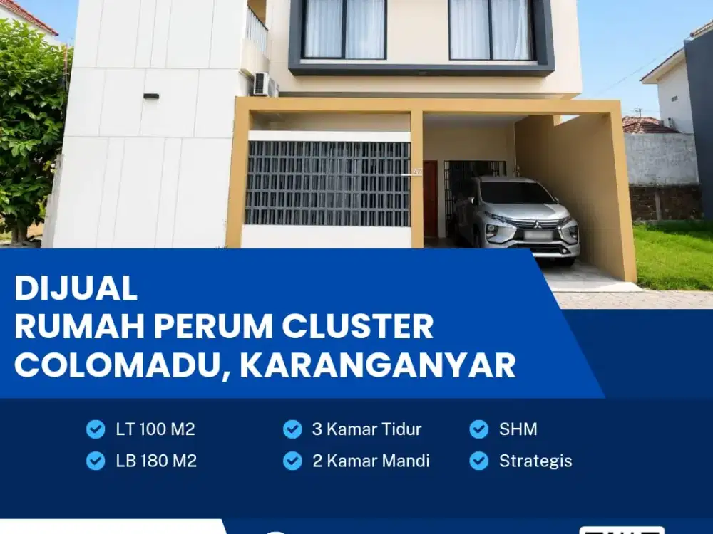 Dijual Rumah Perum Cluster Siap Huni,Lokasi Colomadu, Karanganyar Luas 100m2