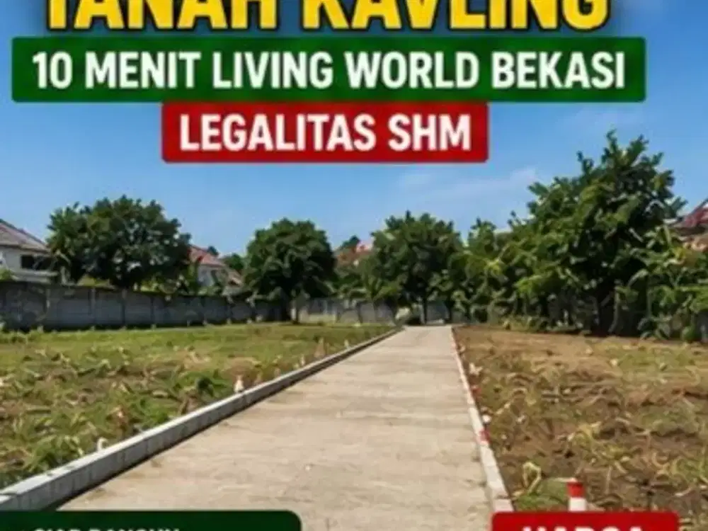 Dijual murah Tanah Kavling Dekat Jalan Utama 10 Menit Living World Bekasi, SHM