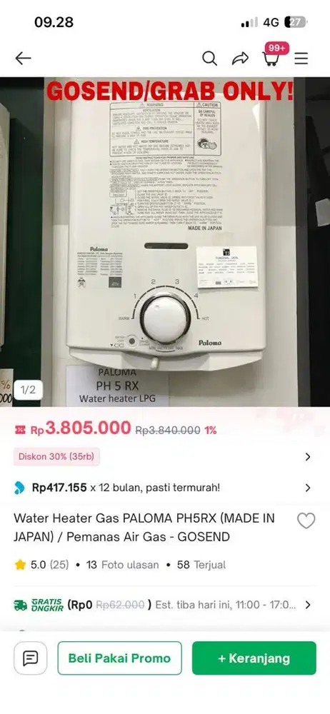 Water Heater Paloma Japan
