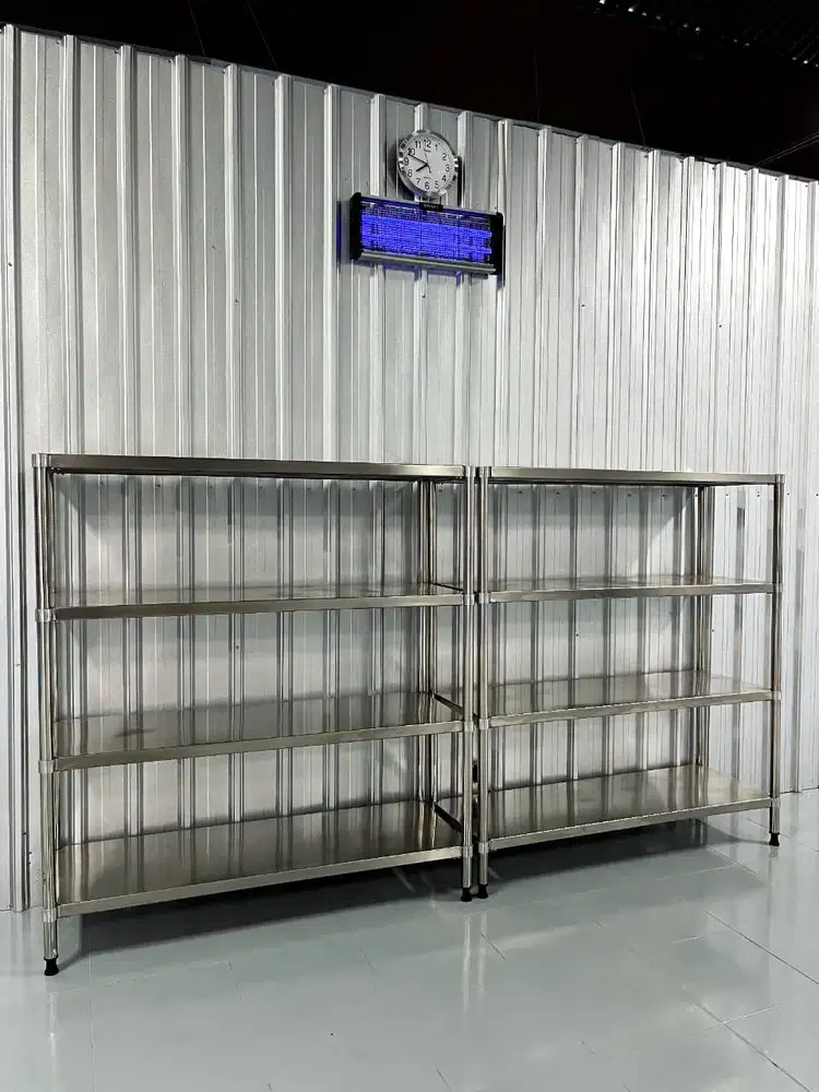 Rak Stainless 4 TIERS Commercial | Rak Penyimpanan Dapur