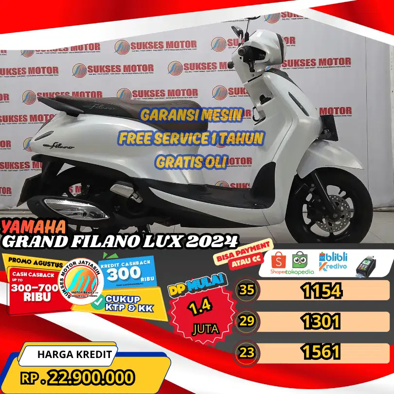 YAMAHA FILANO LUX 2023 BISA PAYMENT SPYLATER KREDIVO & CC(SUKSESMOTOR)
