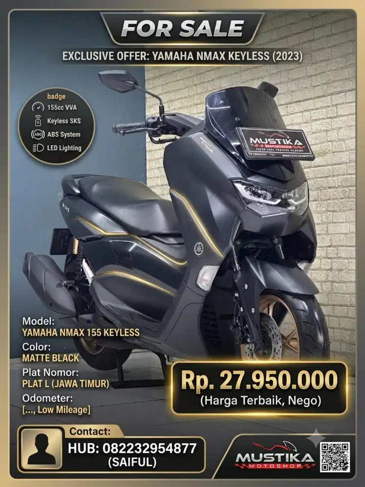 Perfect Condition!!Yamaha N Max Keyles 2023 Plat L Jatim Mulus-Mustika