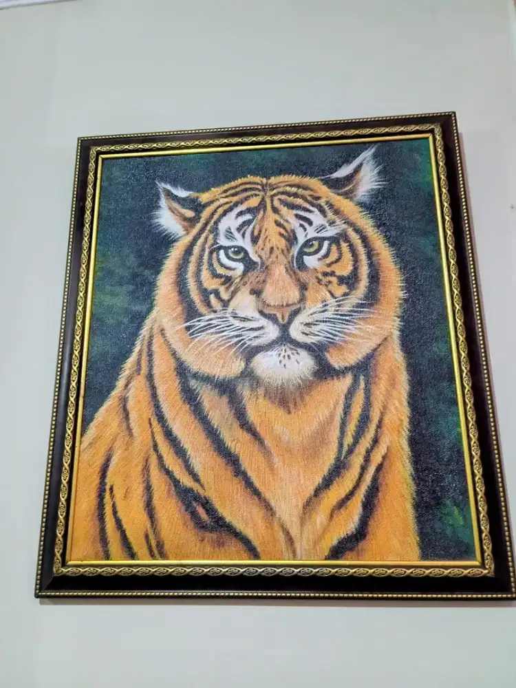 Lukisan harimau asli kanvas