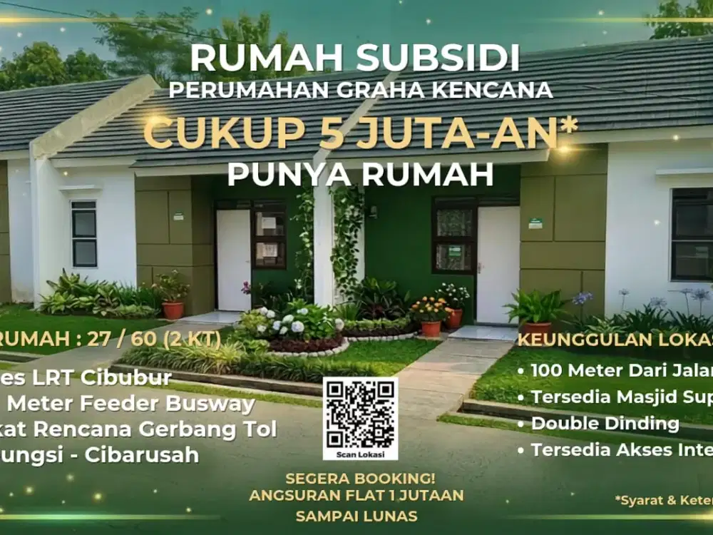 Graha kencana rumah Subsidi siap huni hanya 100 meter dari jalan raya