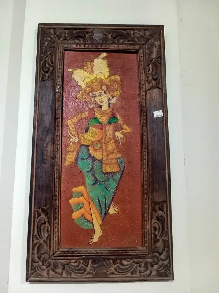 Lukisan penari bali - tari kecak - barang seni
