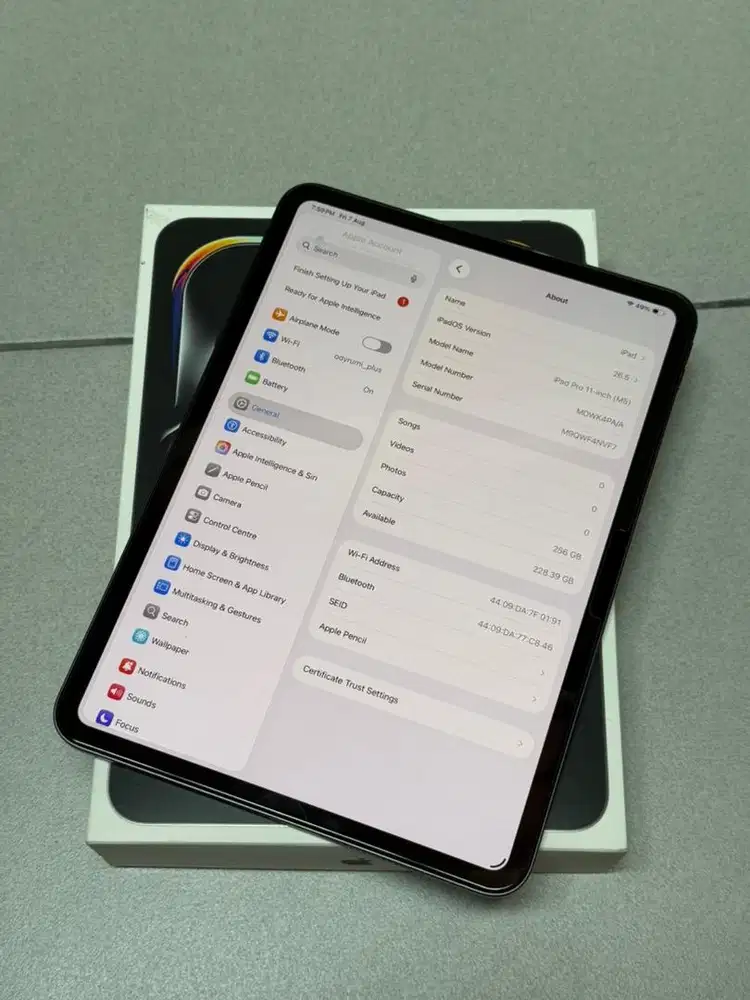 IBOX IPAD PRO 11 M5 WIFI 256gb Baru beli 27 juli no minus