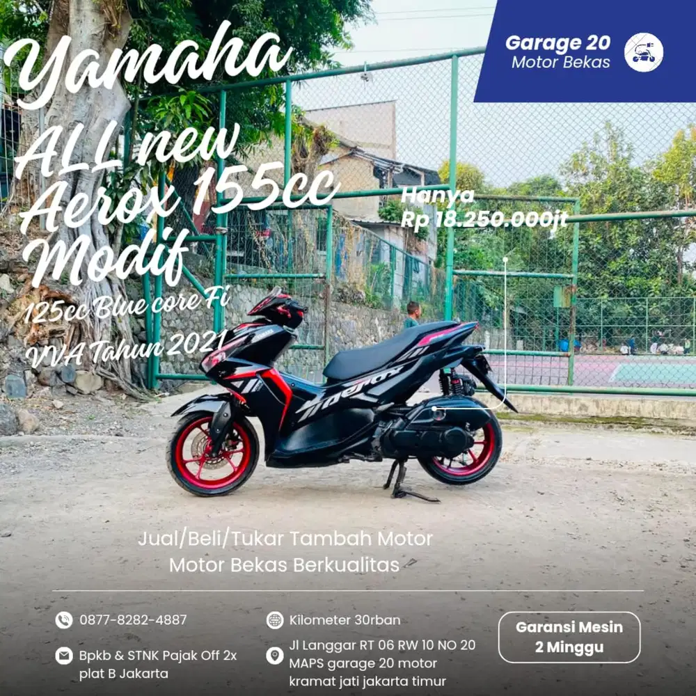 Yamaha All New Aerox 155cc modif vva_fi Tahun 2021