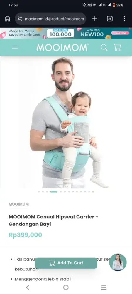 Hipseat mooimom, gendongan scoopy, mom uung