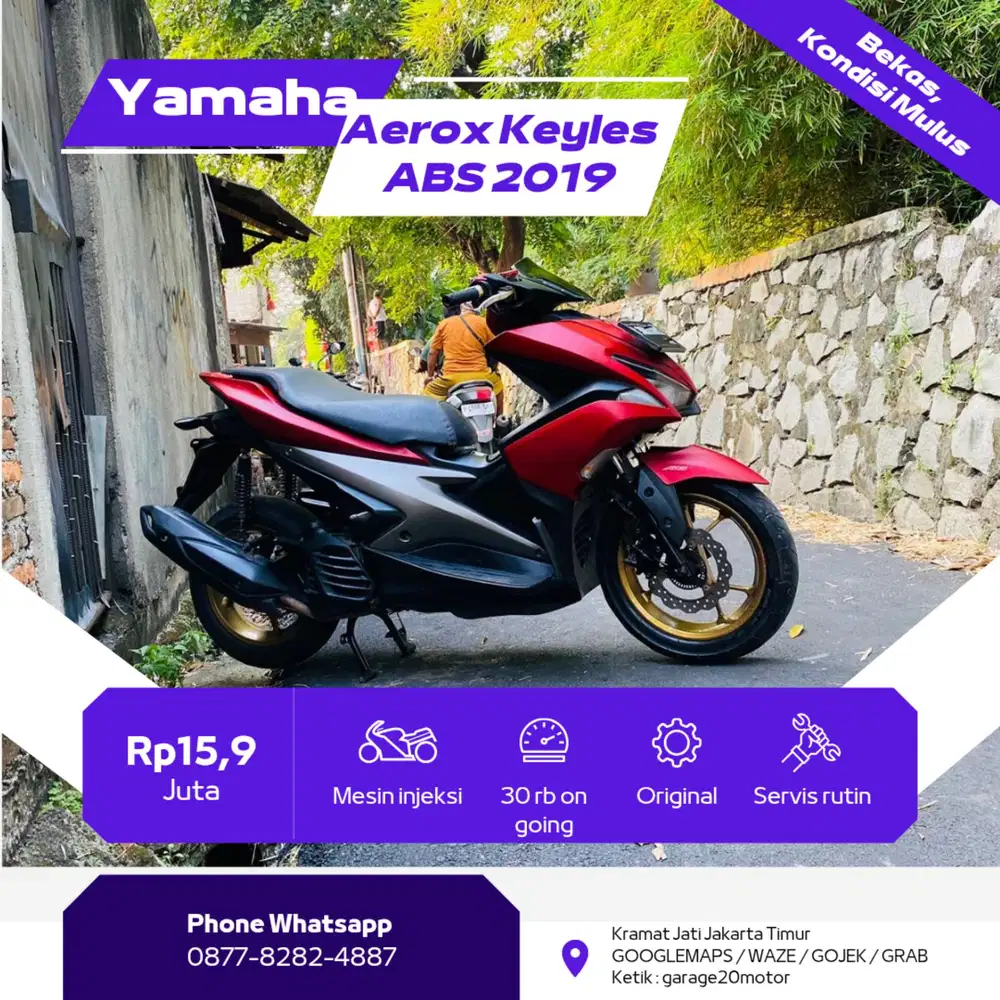 Yamaha Aerox S old 155cc abs keylles fi Tahun 2019