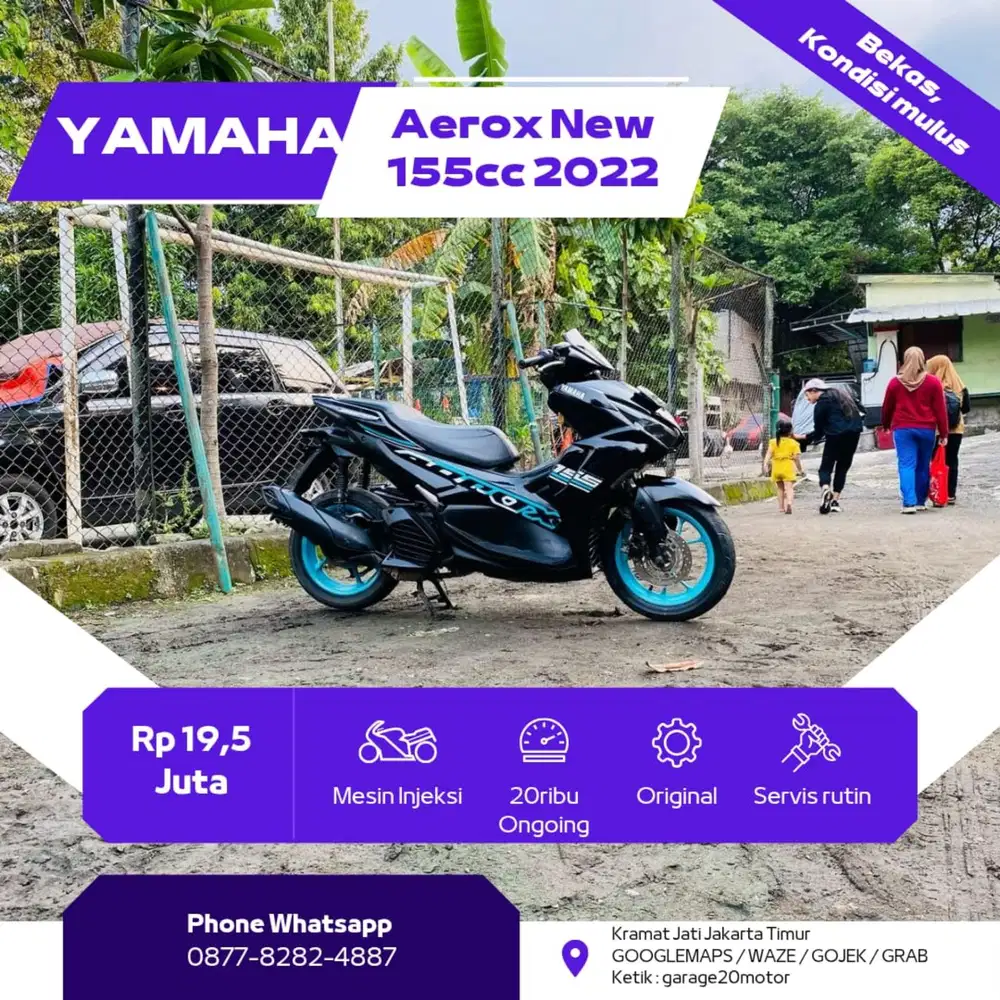 Yamaha Aerox 155cc std bluecore vva_fi Tahun 2022