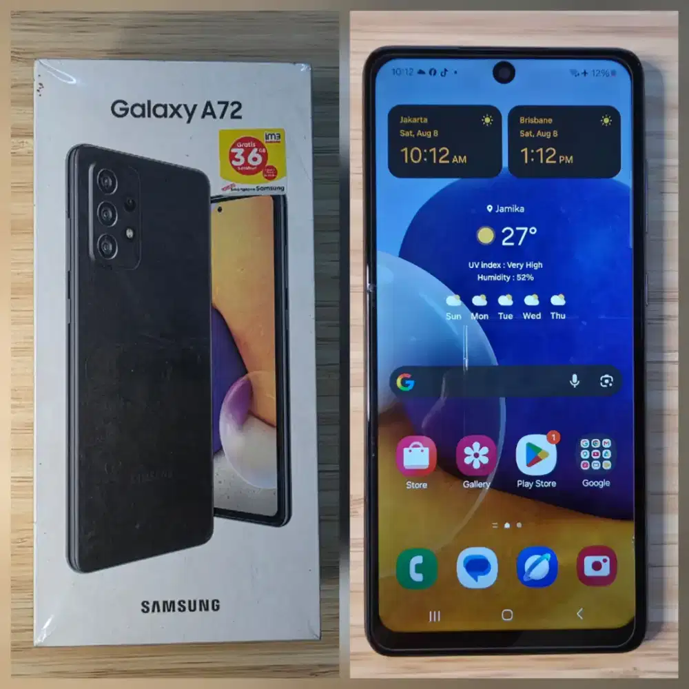 Samsung A72 Black 8GB/128GB 4G LTE Fullset ... ada Minus butuh Service