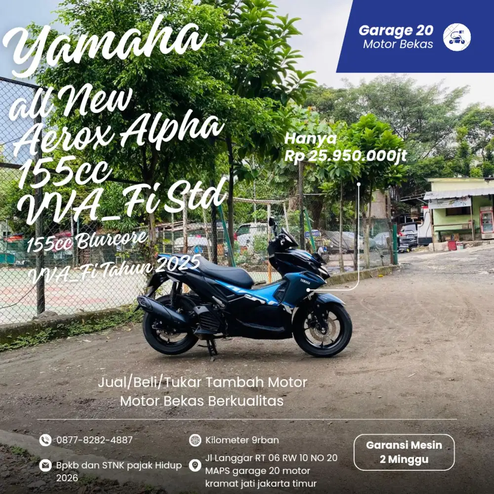Yamaha All New Aerox Alpha 155cc bluecore vva_fi Tahun 2025