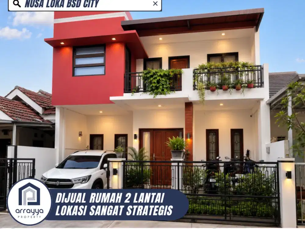 DIJUAL RUMAH CANTIK 2 LANTAI SIAP HUNI LOKASI SANGAT STRATEGIS DI NUSA LOKA BSD (GLB155)