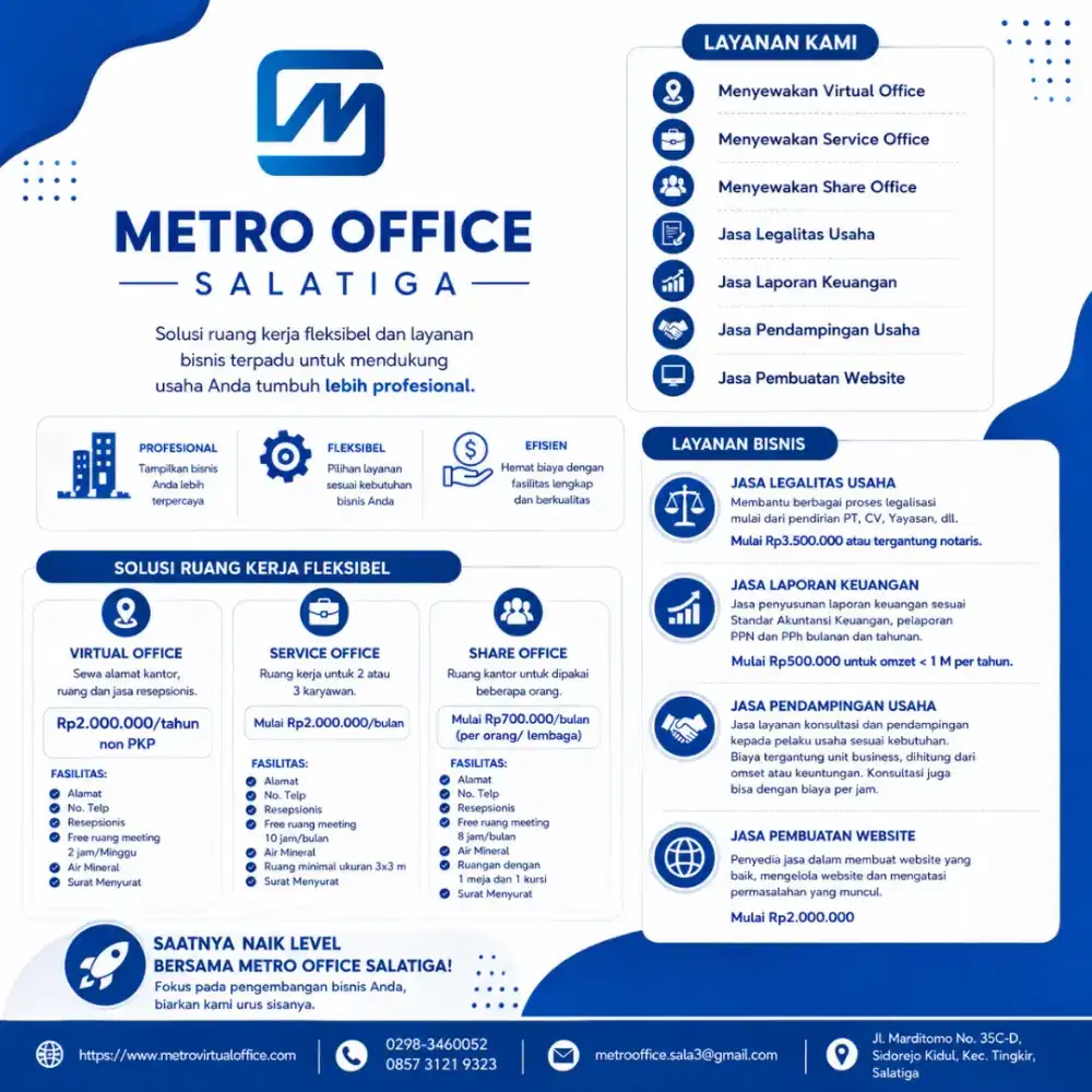 Sewa Virtual Office, Share Office, Service Office, Legalitas Usaha
