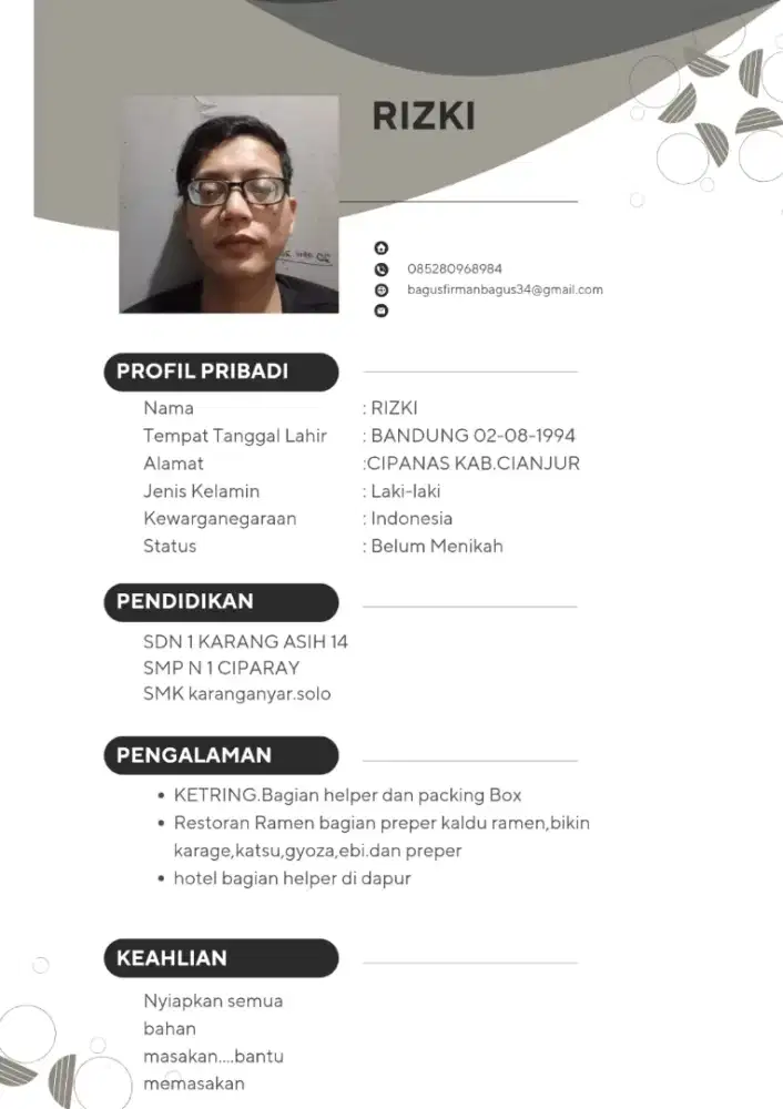 Cari pekerjaan..di luar kota siap