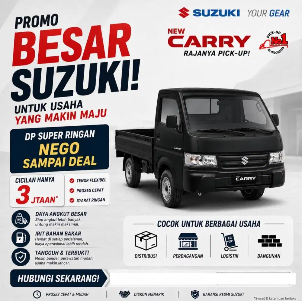 Suzuki new carry pick up mobil Baru 2026 WD fd ac ps kredit promo