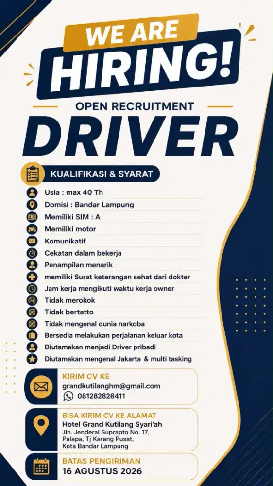 Lowongan Driver Pribadi