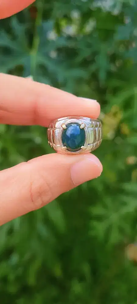 Cincin Batu Bacan 10 x 7 x 4 mm Ring Alpaka Size 7 Koleksi & Hadiah