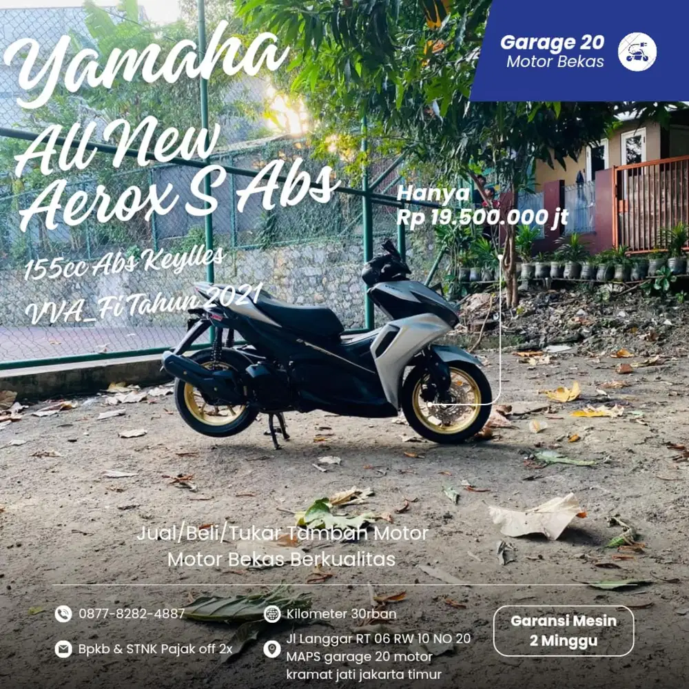 Yamaha All New Aerox S 155cc abs keylles vva_fi Tahun 2021