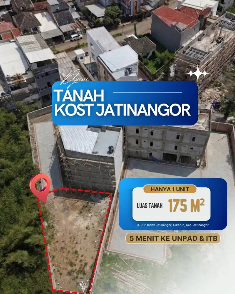 Tanah Kost 175 m² 5 Menit UNPAD & ITB Jatinangor