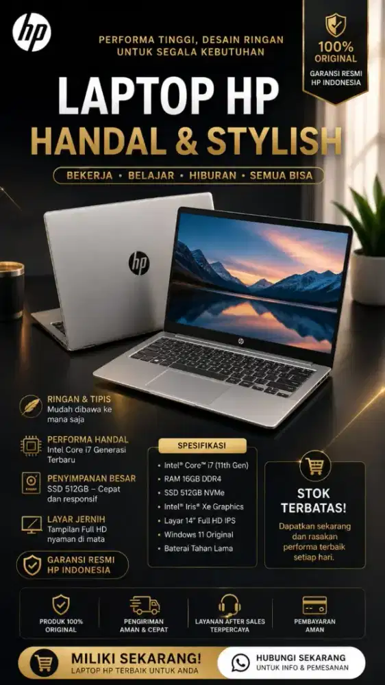 Laptop HP kondisi masih mulus