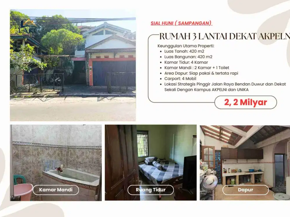 Dijual Cepat! Rumah Luas 420m² Ada Toko + Gazebo, Dekat AKPELNI