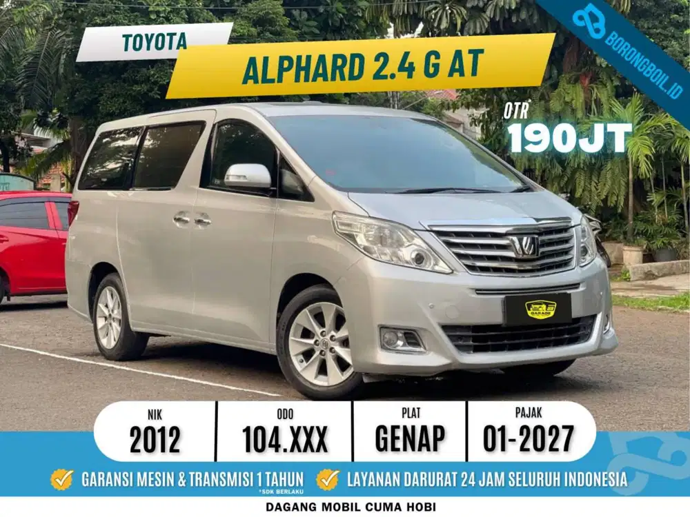 TERMURAHH Toyota Alphard 2.4 G At 2012 Silver Metalik