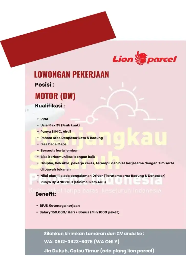 LOKER AREA DENPASAR