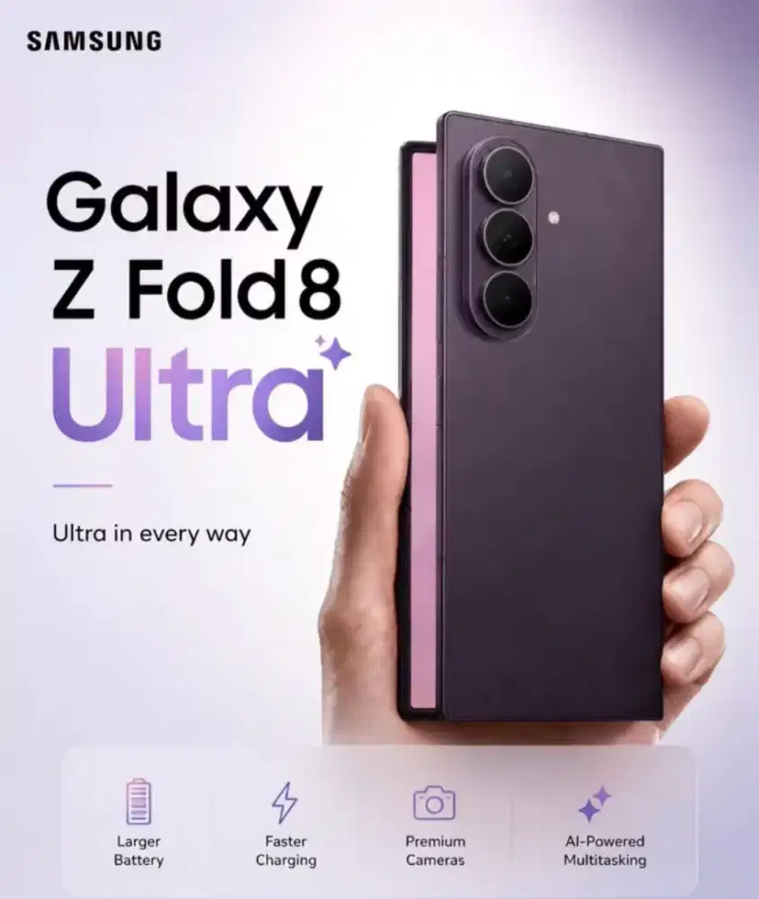 Pre-order Samsung galaxy Z Fold 8 ultra pakai home