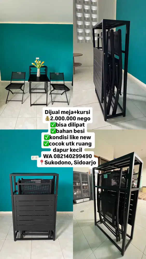 DIJUAL KURSI MEJA LIPAT BESI